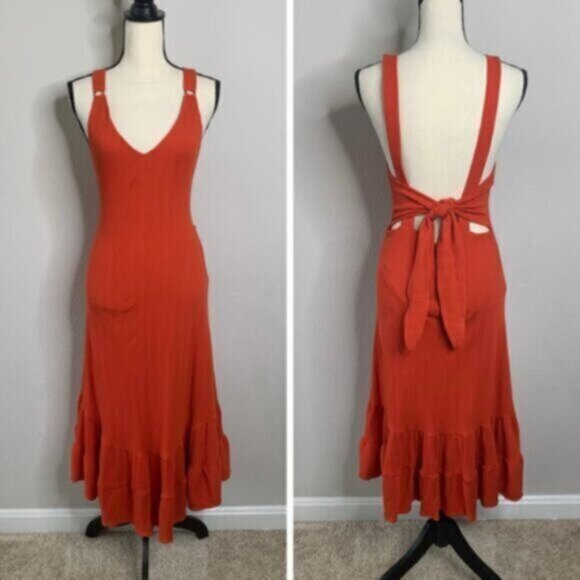 Free People Into You Orange Midi/Maxi Dress - Picture 4 of 14